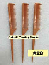 3PCS ANNIE TEASE COMB #28 VERY FINE TOOTH COMB FOR TEASING WITH RAT TAIL... - £2.03 GBP