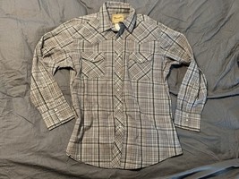 Wrangler Western Snap Button Shirt Pearl Snaps Plaid Long Sleeve Cowboy L - $11.29