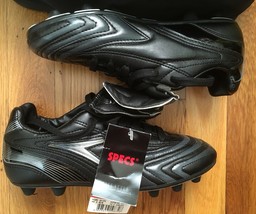 MENS Specs Absolute Professional Black Silver Soccer Cleats Shoes sz 6 BRAND NEW - £39.95 GBP