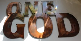 One God Word Sign - Metal Wall Art - Copper 13 1/2&quot; x 8&quot; - £25.10 GBP