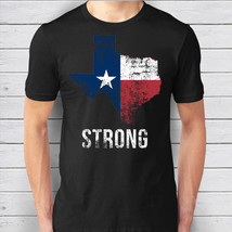 Texas Strong T-shirt - Support for Texas Distressed Flag - STAND WITH TEXAS - £15.67 GBP