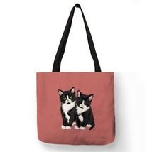 Customized I Love Cat Print Tote Bag Handbag Reusable Supermarket Shopping Bag f - £13.77 GBP