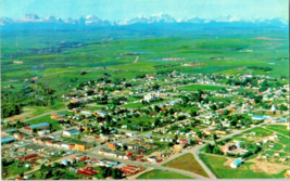 Postcard Canada Cardston Aerial View Town Base of Rocky Mts.  5.5 x 3.5 Ins. - £3.94 GBP