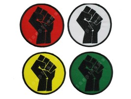Black Power Fist Embroidered Sew/Iron On Patch Black Lives Matter Hook &amp; Loop - £5.24 GBP+