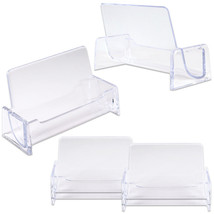 6Pcs Clear Acrylic Compartment Desktop Business Card Holder Display Stand - £12.50 GBP