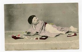 Japanese Baby Hand Colored Postcard Kyoto 1907 - £46.14 GBP