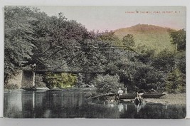 NY Fishing In The Mill Pond Deposit New York c1915 Postcard Q10 - £10.32 GBP
