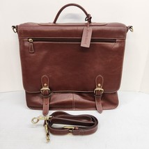 Austin Reed Brown Leather Crossbody Laptop Briefcase Man Bag MESSENGER B... - $53.20
