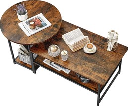 Wohomo Coffee Table, 2 In 1 Unique Detachable Nesting Coffee, Rustic Brown. - £84.20 GBP