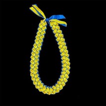 Blue And Gold 4 Ribbon Graduation Gift Lei Hand Made - £12.60 GBP