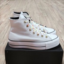 Converse Chuck Taylor Lift High Splatter Womens Size 6.5 Platform White Shoes - £55.26 GBP