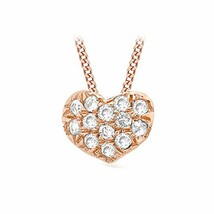 Carissima Gold 9 ct Rose Gold with Diamond Heart Pendant on Curb Chain N... - $415.00