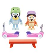 Bluey Dog Vehicle 2-Pack, 2.5-3&quot; Bluey &amp; Bingo Articulated Figures - Sco... - £11.72 GBP