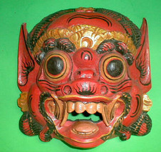 Mask Bali Raksaksa Gargoyle Demon Handcarved Medium 11 in Red Black or W... - £76.92 GBP