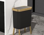 Kitchen Trash Can With Lid, Slim Garbage Can Black Bathroom Trash Can Wi... - £62.47 GBP