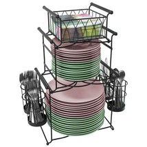 Sorbus Buffet Caddy — 7-Piece Stackable Set Includes Plate, Napkin, and ... - £69.19 GBP