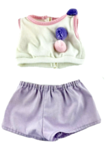 Doll Cloths for Cabbage Patch Kid Doll White Terry Cloth Top and Purple ... - $237.22 MXN