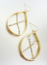 UNIQUE Urban Anthropologie Gold Chain Wrapped Tear Drop Dangle Earrings - £13.79 GBP