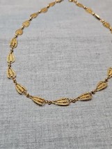 Vintage Tree Bead Link Design Chain Necklace, Gold Tone, 18&#39;&#39; - £7.55 GBP