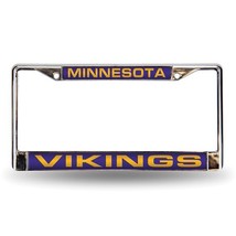 NFL Minnesota Vikings Laser Chrome Acrylic License Plate Frame - £23.94 GBP