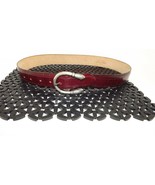 BERGE Womens ladies Dark Brown Croc Embossed Genuine Leather Belt Size L... - $14.63