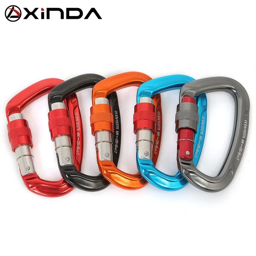 Rock Climbing Carabiner 25kN Lock Hammock Backpack Cord Buckle Safety Protection - £10.36 GBP