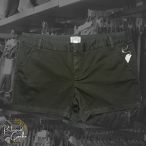 Caslon Womens Olive Green Cotton Flat Front Pockets Twill Summer Shorts ... - $29.00