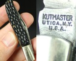 Vintage Kutmaster Pocket Knife UTICA NY USA black peanut ESTATE SALE old - $29.99