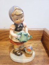 Vintage Cermaic Girl With Watering Pail &amp;Flower From JAPAN - £3.73 GBP