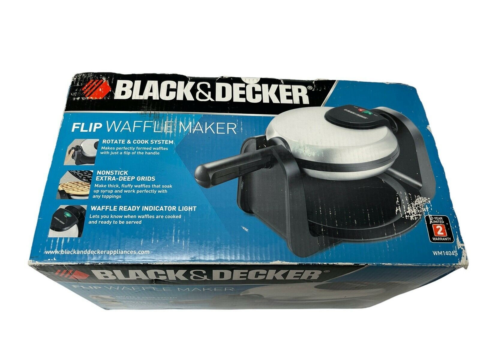 Black & Decker Flip Waffle Maker, Silver, WM1404S - $35.99
