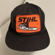 Vintage Stihl Chainsaws Patch Trucker Mesh Snapback Black Hat Cap USA K ... - £21.94 GBP