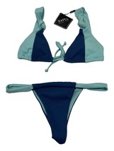 Zaful Womens Size 6 String Knotted Bikini Cheeky  Blue Turquoise - $17.05