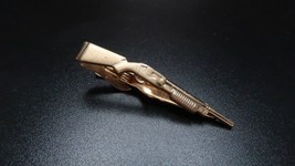 Vintage Swank Rifle Pump Shotgun Gun Tie Clip Bar Gold 4.1cm  BB4 - £22.96 GBP