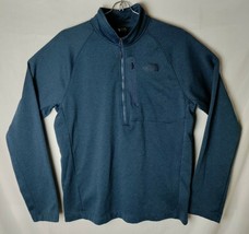 The North Face Men Blue Pullover Sweater winter Jacket Long Sleeve Collard Shirt - $38.81
