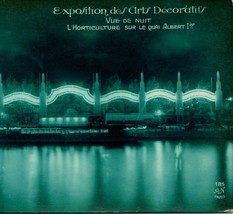 1925 RPPC Paris Exposition Des City Decoratifs Horticulture on Quai Albert Night - £25.25 GBP