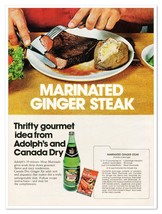 Canada Dry &amp; Adolph&#39;s Ginger Steak Recipe Vintage 1973 Full-Page Magazin... - $9.70