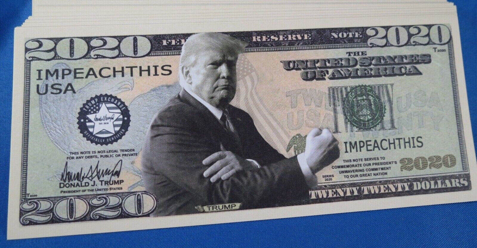 Donald Trump Novelty Money Bills 2020 Impeach This - $2.00