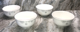 Set of 4-Royal Norfolk White Christmas w/Silver Snow Flakes Cereal/Soup ... - £46.37 GBP