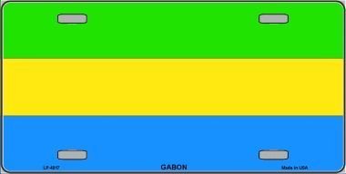 Made in The USA - Gabon Flag License Plate, World Country Flag Aluminum ... - $6.95
