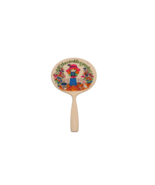 Vintage Hand Mirror Child Size All The World&#39;s A Garden 8 1/2&quot; White Pla... - €12,88 EUR
