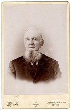 Circa 1890&#39;S Cabinet Card Older Gentleman Gray Beard Suit Drake Loudonville Oh - £9.73 GBP