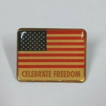 Vintage Celebrate Freedom U.S.A Flag Heart Lapel Hat Pin - £4.74 GBP