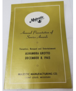 Majestic Manufacturing Oven Ranges 1945 Service Awards Program St. Louis - $18.95