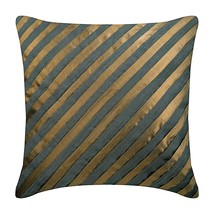 Gray Throw Pillow Covers 16&quot;x16&quot; Silk, Unfolding Gray Copper - £20.90 GBP+