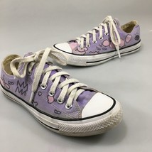 Converse All Star Womens 8 Purple Canvas Sneakers Not Funny Didn&#39;t Laugh OOAK - £18.77 GBP