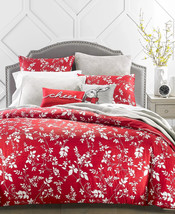 2PC Charter Club Damask Leaves Silhouette Cotton Sateen Reversible Comforter Set - £189.63 GBP