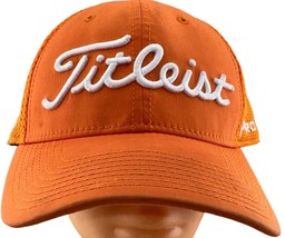 New Era Titleist Cap Hat Fitted Large-XLarge Orange Pro V1 Foot Joy Vented - $14.00