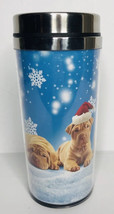 Shar Pei Wrinkle Dog Santa Hat Snowflake Insulated Christmas Travel Mug ... - $357.88 MXN