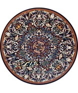 Marble Inlay Coffee Table Top Pietra Dura Living Room Furniture Black Ma... - $5,116.86