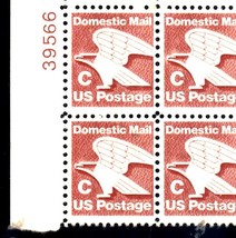 U S Stamps - Domestic Mail  &quot;C&quot; U S Postage - Plate Block of 4 Stamps - £1.75 GBP